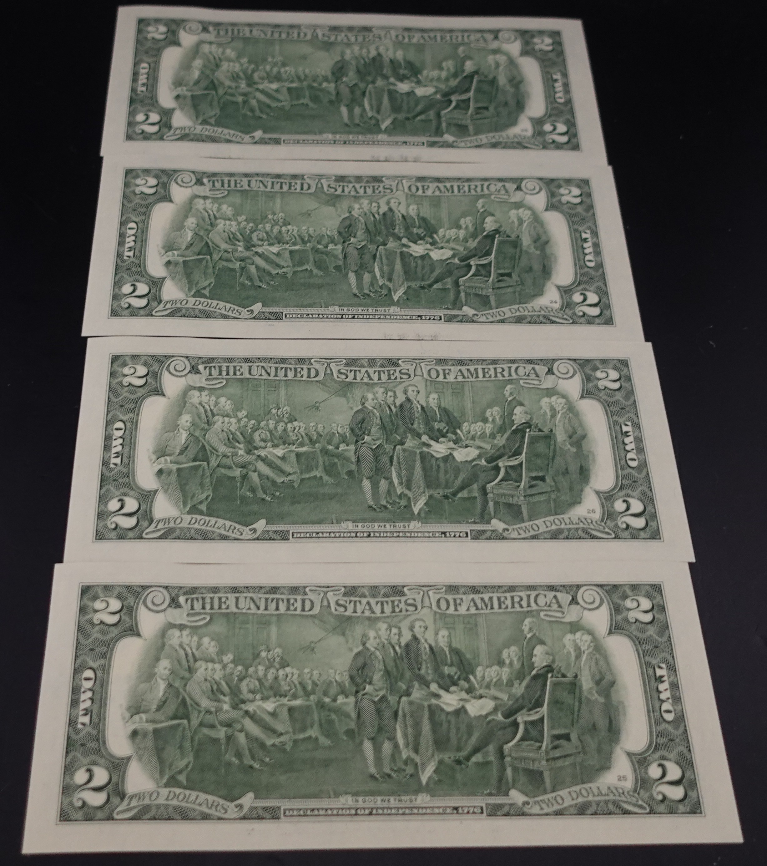(4) Sequnciail $2 Notes