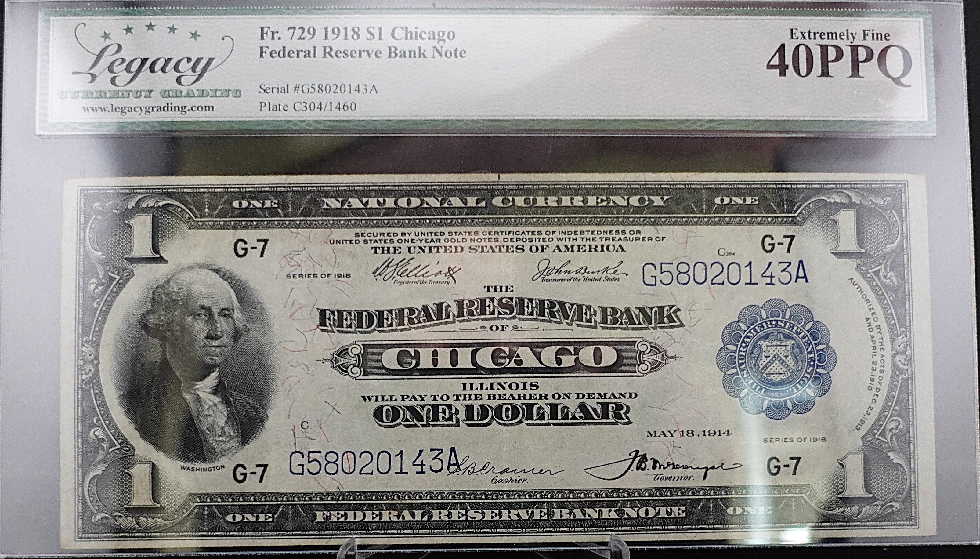 1918 Chicago Federal Reserve Bank $1Note