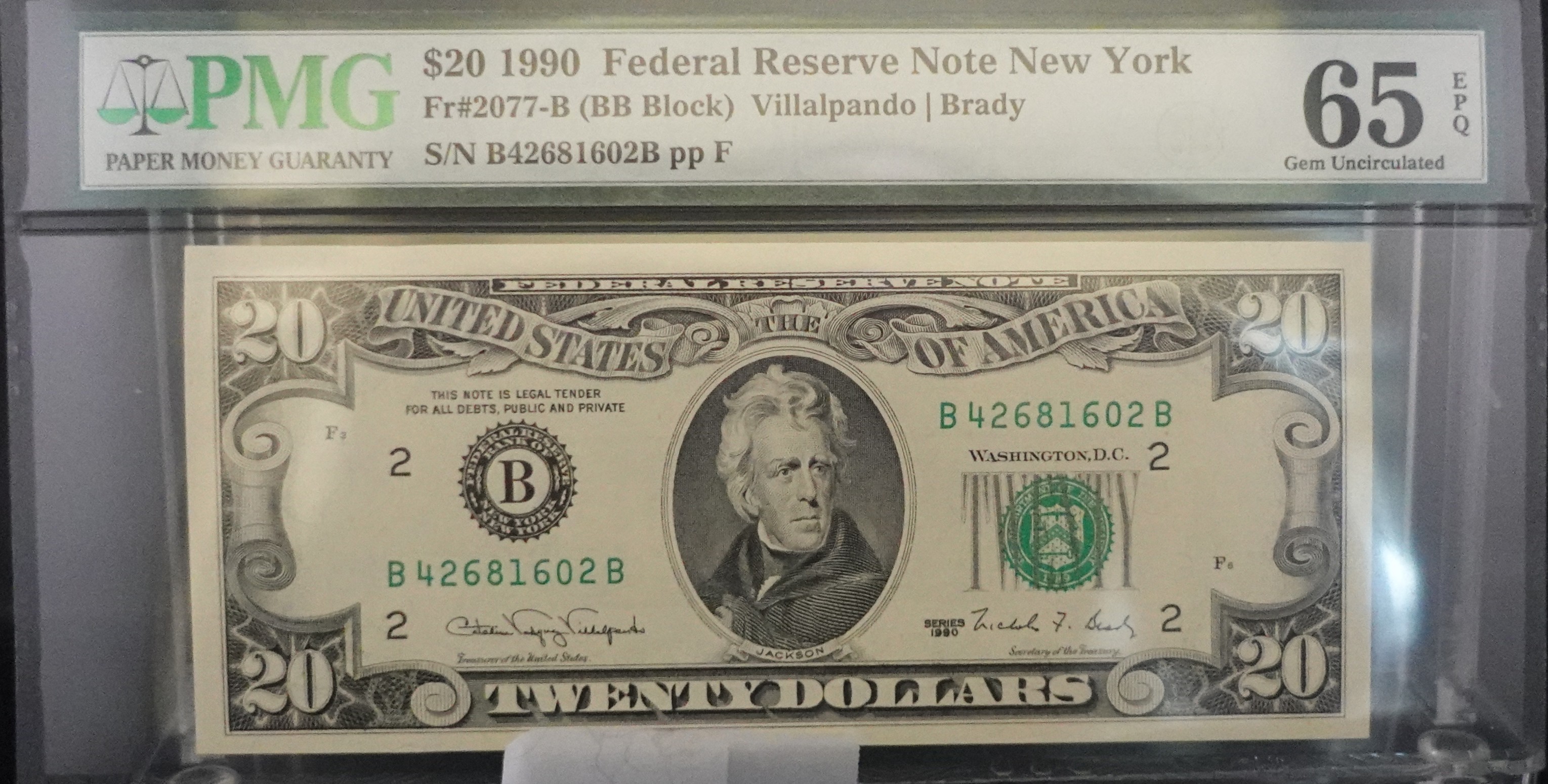 1990 Federal Reserve Ney York $20 Note