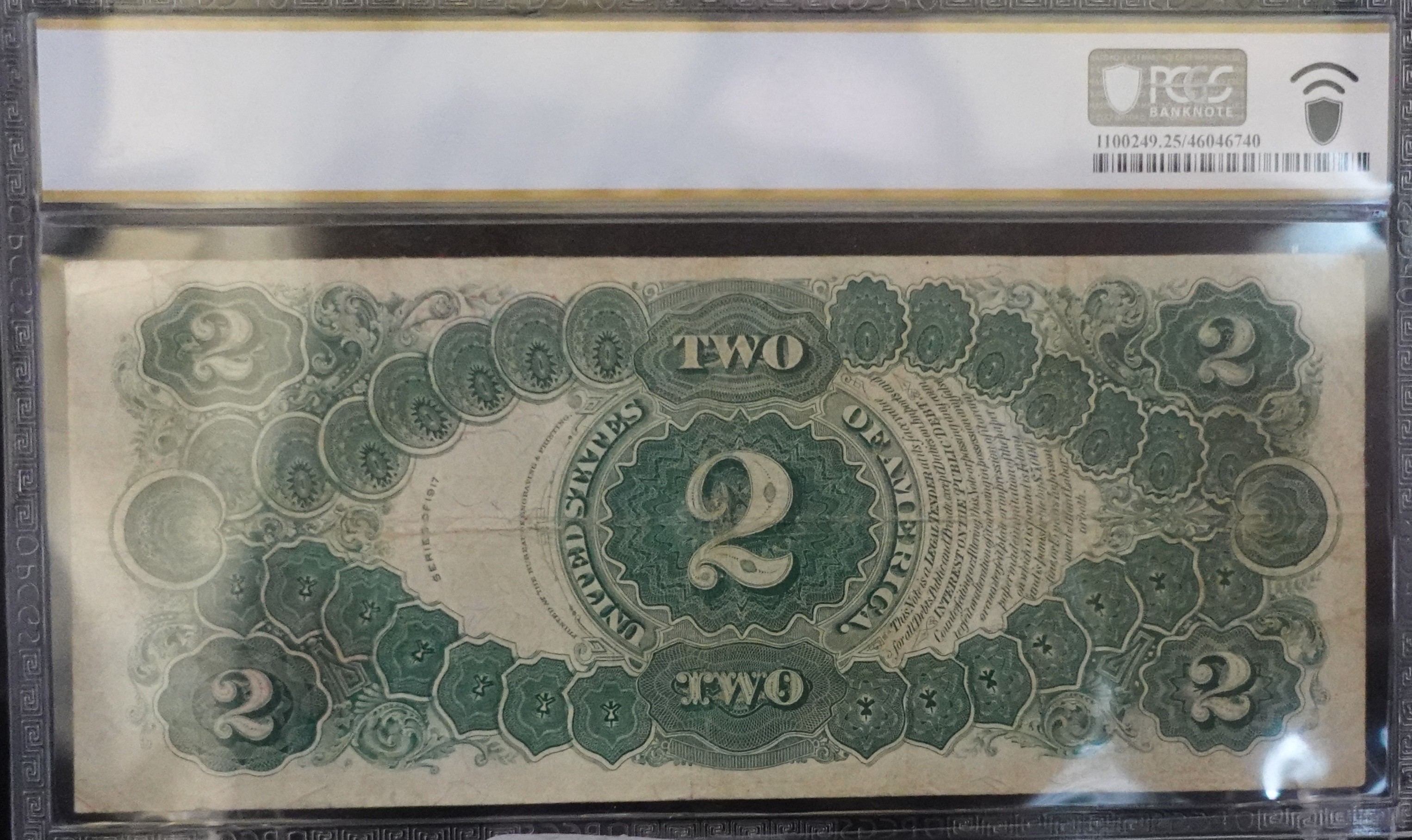 1917 $2 US Legal Note