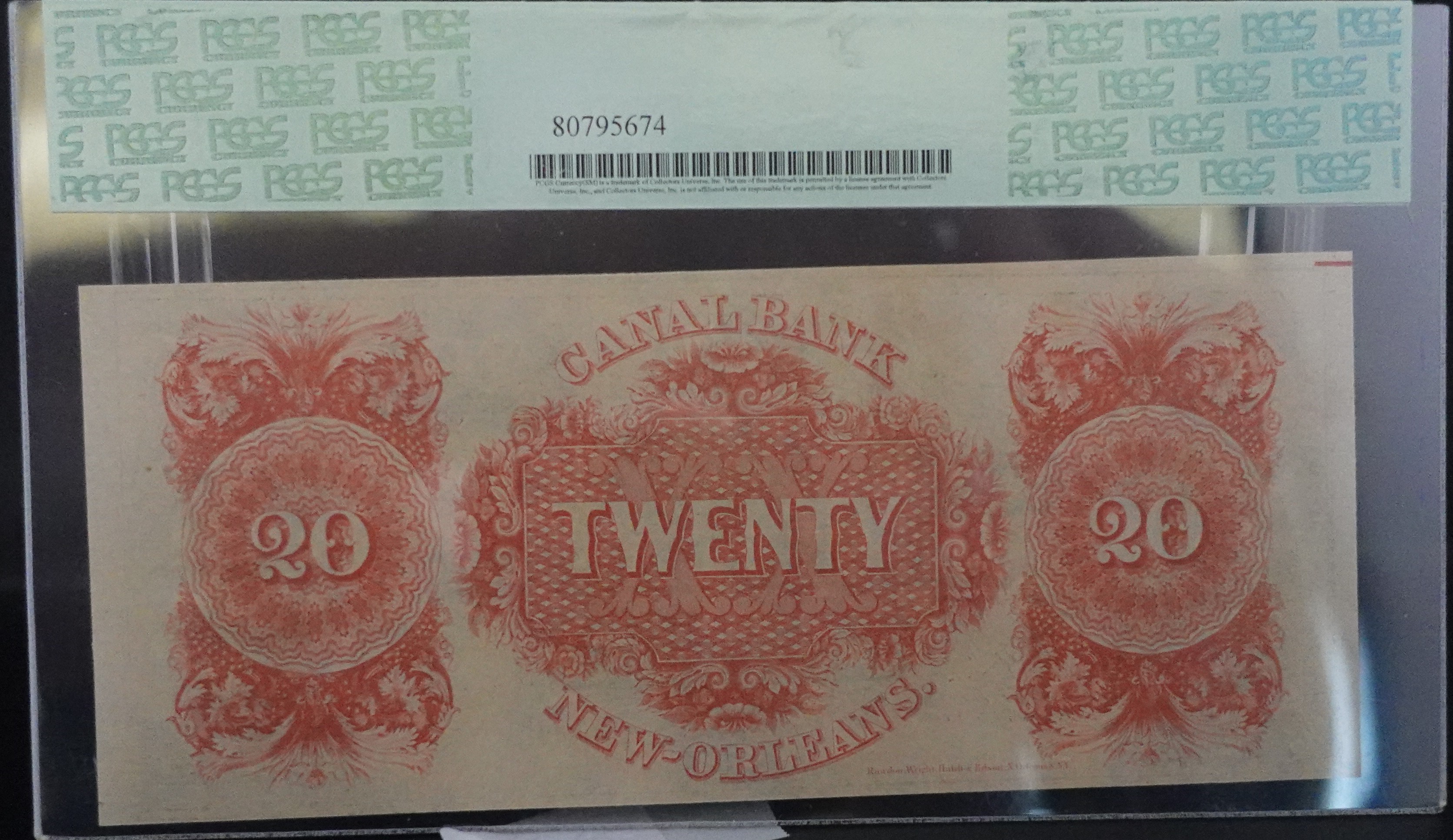 1800s New Orleans Canal & Banking Co $20 Note