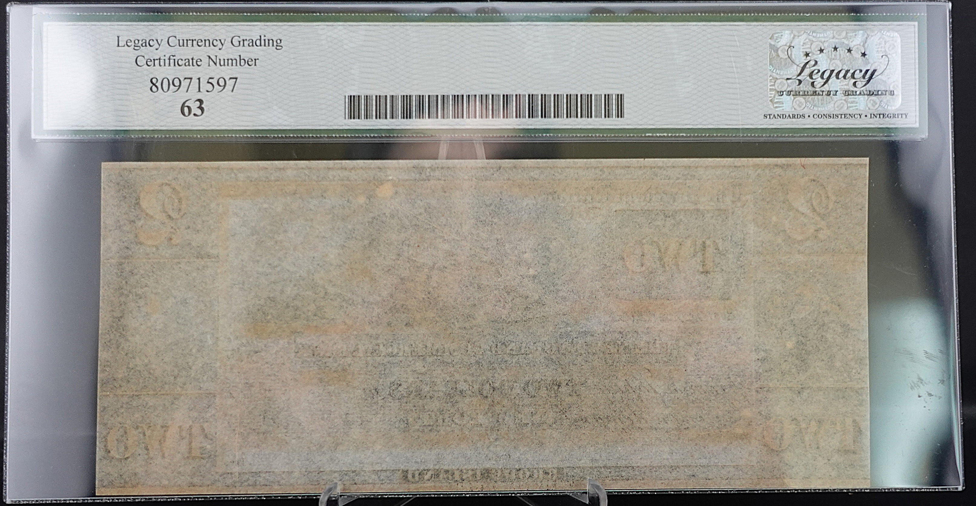 1800's New England Commercial Bank, New Port RI $2 Note