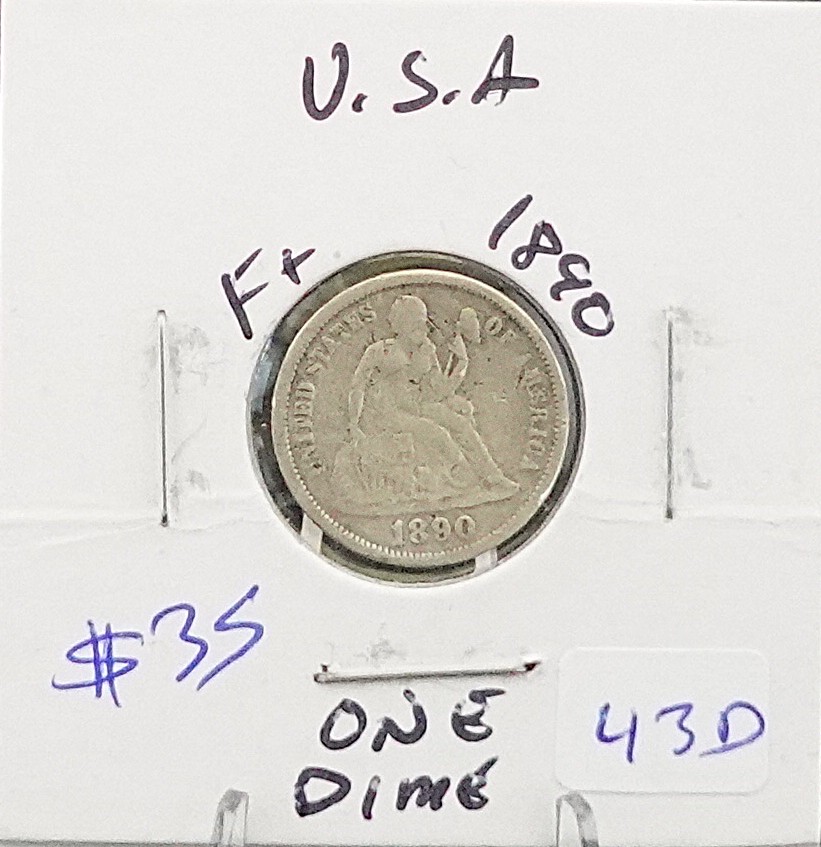 1890 Seated Dime