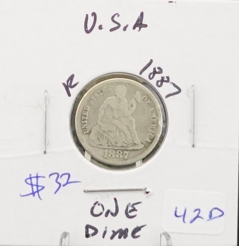 1887 Seated Dime