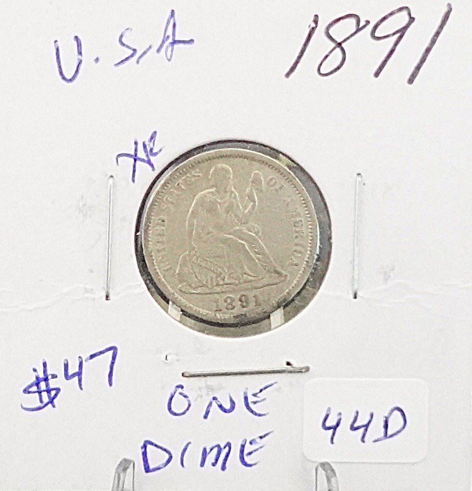 1891 Seated Dime