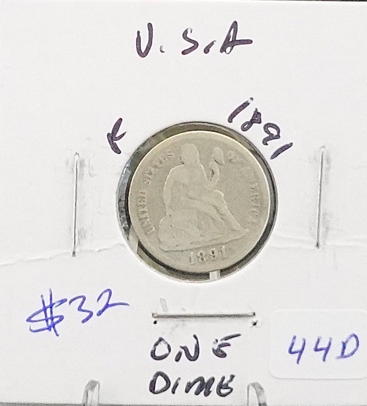 1891 Seated Dime