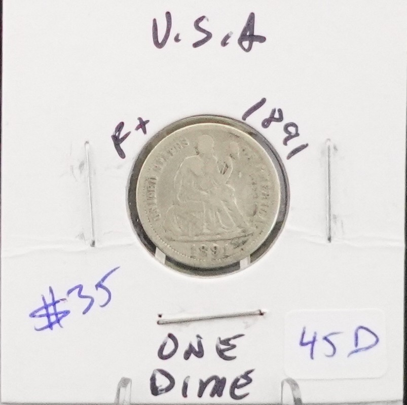 1891 Seated Dime