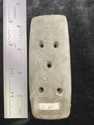 Multi Hole Gorget made from hardstone from the Gibson Collection Catalog Number G-62 Please see 