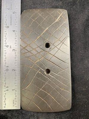 Engraved Gorget from Illinois Indian Artifact Arrowhead. KEY WORDS: INDIAN ARTIFACT ARTIFACTS 