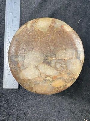 Discoidal from Illinois Indian Artifact Arrowhead. KEY WORDS: INDIAN ARTIFACT ARTIFACTS 