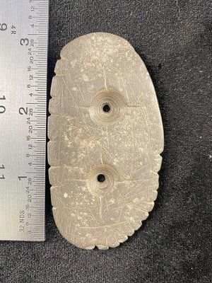 Gorget from Illinois Indian Artifact Arrowhead. KEY WORDS: INDIAN ARTIFACT ARTIFACTS ARROWHEAD 