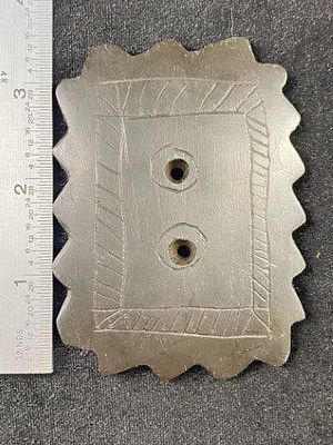 Engraved Gorget from Illinois Indian Artifact Arrowhead. KEY WORDS: INDIAN ARTIFACT ARTIFACTS 