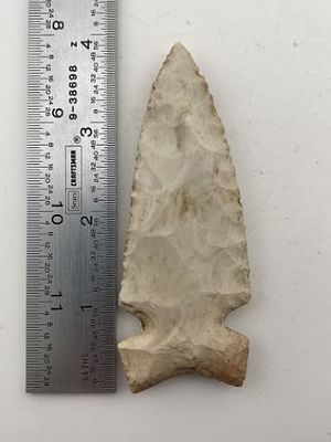 3 & 3/4" Graham Cave Indian Artifact Arrowhead. KEY WORDS: INDIAN ARTIFACT ARTIFACTS ARROWHEAD 