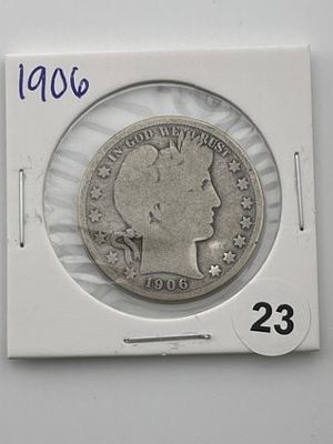 1906 Barber Half Dollar Coin. All coins have been Sigma tested for authenticity. Please bid with 