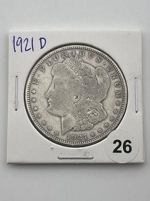 1921 D Morgan Silver Dollar Coin. All coins have been Sigma tested for authenticity. Please bid 