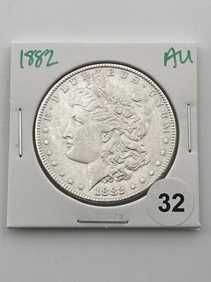 1882 AU Morgan Silver Dollar Coin. All coins have been Sigma tested for authenticity. Please bid 