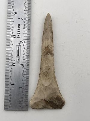 4" Drill Indian Artifact Arrowhead. KEY WORDS: INDIAN ARTIFACT ARTIFACTS ARROWHEAD ARROWHEADS 