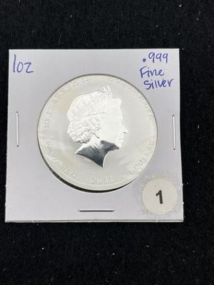 1 Ounce .999 Fine Silver Coin Year of the Rabbit Austrailia One Dollar KEY WORDS: INDIAN 