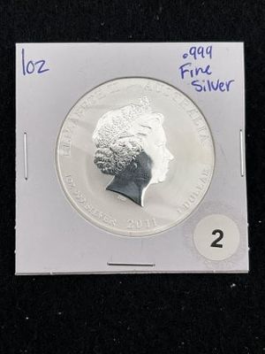 1 Ounce .999 Fine Silver Coin Year of the Rabbit Austrailia One Dollar KEY WORDS: INDIAN 