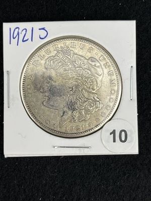 1921 S Morgan Silver Dollar Coin. KEY WORDS: INDIAN ARTIFACT ARTIFACTS ARROWHEAD ARROWHEADS 