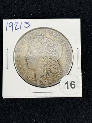 1921 S Morgan Silver Dollar Coin. KEY WORDS: INDIAN ARTIFACT ARTIFACTS ARROWHEAD ARROWHEADS 