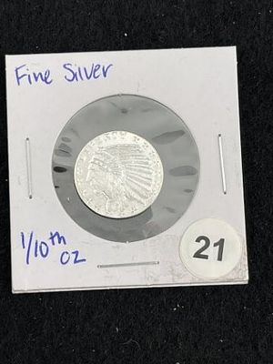 1/10th Fine Silver Coin. KEY WORDS: INDIAN ARTIFACT ARTIFACTS ARROWHEAD ARROWHEADS NATIVE 