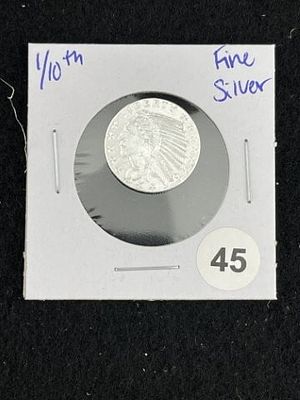 1/10th Fine Silver Coin. KEY WORDS: INDIAN ARTIFACT ARTIFACTS ARROWHEAD ARROWHEADS NATIVE 