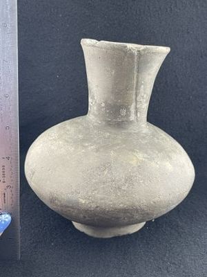 Mississippian Water Bottle has some restoration Indian Artifact Arrowhead. KEY WORDS: INDIAN 