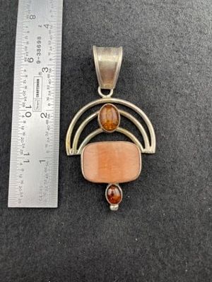 Sterling Pendant 40 Grams including stones. KEY WORDS: INDIAN ARTIFACT ARTIFACTS ARROWHEAD 