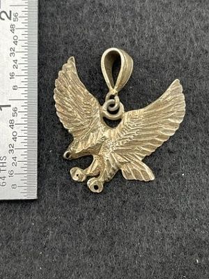 Sterling Eagle Pendant. KEY WORDS: INDIAN ARTIFACT ARTIFACTS ARROWHEAD ARROWHEADS NATIVE 