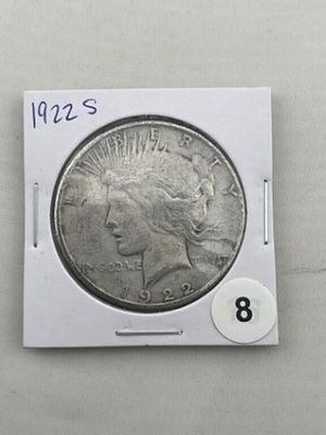1922 S Peace Silver Dollar Coin. KEY WORDS: INDIAN ARTIFACT ARTIFACTS ARROWHEAD ARROWHEADS 