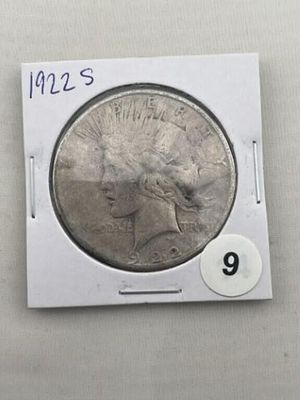 1922 S Peace Silver Dollar Coin. KEY WORDS: INDIAN ARTIFACT ARTIFACTS ARROWHEAD ARROWHEADS 