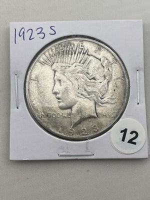 1923 S Peace Silver Dollar Coin. KEY WORDS: INDIAN ARTIFACT ARTIFACTS ARROWHEAD ARROWHEADS 