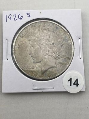 1926 S Peace Silver Dollar Coin. KEY WORDS: INDIAN ARTIFACT ARTIFACTS ARROWHEAD ARROWHEADS 