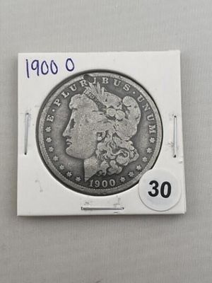 1900 O Morgan Silver Dollar Coin. KEY WORDS: INDIAN ARTIFACT ARTIFACTS ARROWHEAD ARROWHEADS 