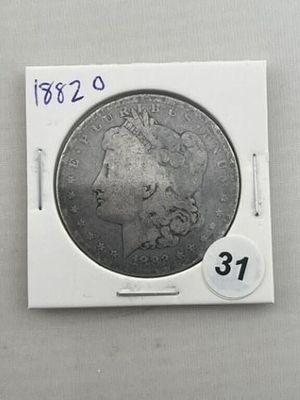 1882 O Morgan Silver Dollar Coin. KEY WORDS: INDIAN ARTIFACT ARTIFACTS ARROWHEAD ARROWHEADS 