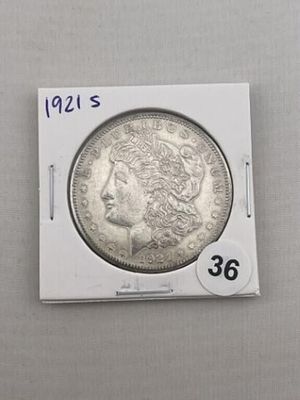 1921 S Morgan Silver Dollar Coin. KEY WORDS: INDIAN ARTIFACT ARTIFACTS ARROWHEAD ARROWHEADS 