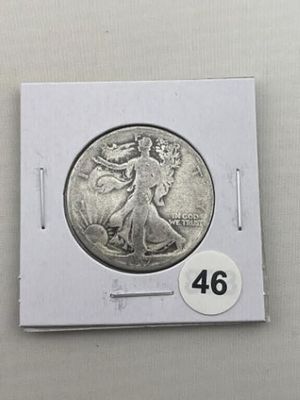 Walking Liberty Half Dollar Silver Coin. KEY WORDS: INDIAN ARTIFACT ARTIFACTS ARROWHEAD 