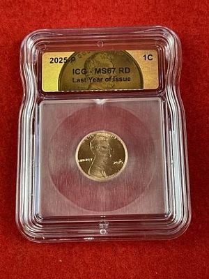 2025 ICG MS67 Last Year of Issue Penny Coin. KEY WORDS: INDIAN ARTIFACT ARTIFACTS ARROWHEAD 