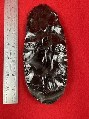 Exceptionally Nice Obsidian Chipped Blade Indian Artifact Arrowhead. KEY WORDS: INDIAN ARTIFACT 