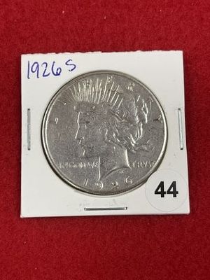 1926 S Peace Silver Dollar Coin. KEY WORDS: INDIAN ARTIFACT ARTIFACTS ARROWHEAD ARROWHEADS 