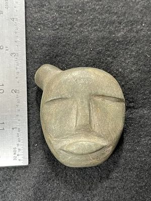 Stone Face Effigy Indian Artifact Arrowhead. KEY WORDS: INDIAN ARTIFACT ARTIFACTS ARROWHEAD 