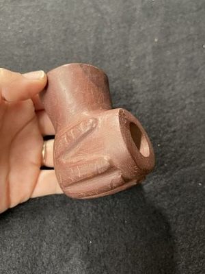 Hand Effigy Redstone Pipe Indian Artifact Arrowhead. KEY WORDS: INDIAN ARTIFACT ARTIFACTS 