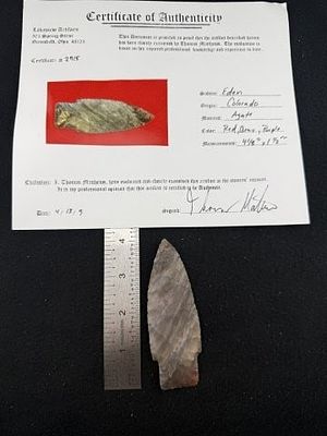 Eden with Thomas Mathews COA from Colorado Indian Artifact Arrowhead