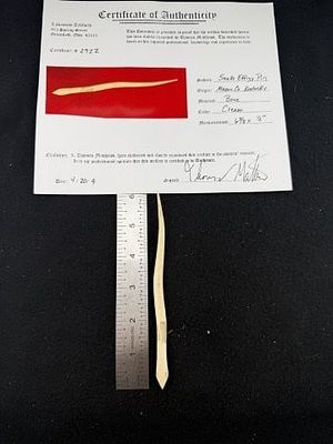 Snake Effigy Pin with Thomas Mathews COA from Mason County, Kentucky Indian Artifact Arrowhead