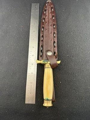 Pakistan Knife with Sheath. KEY WORDS: INDIAN ARTIFACT ARTIFACTS ARROWHEAD ARROWHEADS NATIVE 
