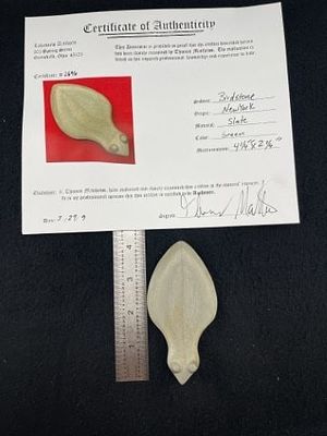 Popeyed Birdstone from Ohio with Thomas Mathews COA Indian Artifact Arrowhead. KEY WORDS: INDIAN 
