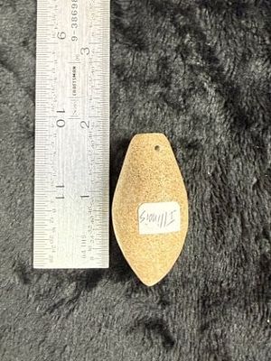 Plummet from Illinois Indian Artifact Arrowhead. KEY WORDS: INDIAN ARTIFACT ARTIFACTS ARROWHEAD 