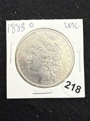 1883 O UNC Morgan Silver Dollar Coin. KEY WORDS: INDIAN ARTIFACT ARTIFACTS ARROWHEAD ARROWHEADS 