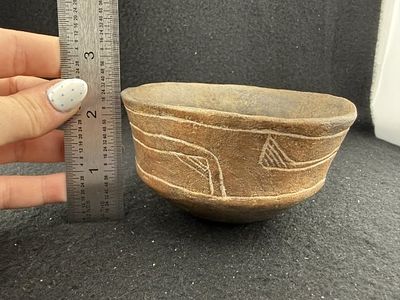 Miniature Caddo Bowl minor repair Indian Artifact Arrowhead. KEY WORDS: INDIAN ARTIFACT 